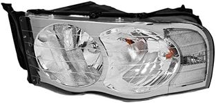 DNA MOTORING HL-OH-DR02-CH-CL1-CFS-9007 Chrome Housing Clear Lens Headlights Compatible with 02-05 Dodge Ram 1500 03-05 Dodge Ram 2500/3500 With 9007 HB5 Bulbs 10000 Lumens 60W Slim LED Bulbs