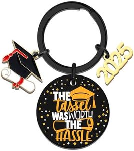 YINSSA Stocking Stuffers For College Students Christmas Gift Ideas Tassel Graduation Gifts for Her Him Class of Cool 2025 Graduation Gifts for University College Middle High School Tassel Keychain