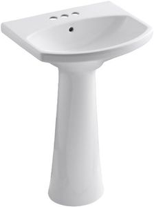 Cimarron® Pedestal bathroom sink with 4" centerset faucet holes