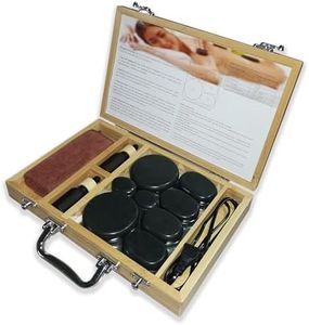 Massage Hot Stones with Mushroom Shaped Massage Guasha Tool, 12 pcs in Total, Hot Stone Massage Kit, Hot Stone Massage Warmer,Basalt Hot Rocks for Spa, Massage Therapy, Storage Velvet Bag Included