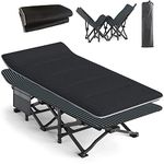 ATORPOK SHOP Camp Beds for Adults with Cushion Comfortable, Travel Camping Cot for Sleeping，Lightweight Folding Bed with Carry Bag Supports 450 lbs