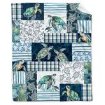 BUYYET Sea Turtles Fleece Flannel Gift Blanket Lightweight Soft Throw Blanket Cute Cozy Blanket for Bed Couch Travel Outdoor 40''x 50'' for Kids/Child