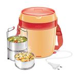 MILTON Euroline Futron Stainless Steel Tiffin Box Set, 360 ml/180 mm, Set of 3, Orange