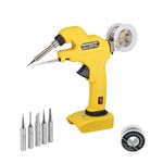 Cordless Soldering Iron Kit for Dewalt 20V MAX Battery, Soldering Iron Gun for Jewelry Making, 60W Welding Tool Automatic Feed with 2pcs 50g 0.04" Solder Wire & 5pcs Soldering Iron Tips
