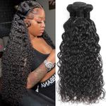 Water Wave Bundles Human Hair Weave Bundles Water Curly Brazilian Virgin Hair Wet And Wavy Bundle 12A Grade Unprocessed Human Hair Extensions Natural Black (12 14 16inch, water wave bundles)