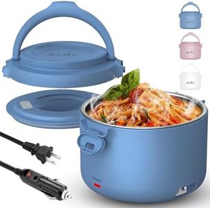 Aotto Electric Lunch Box, 32 oz Portable Food Warmer Heater, Lunch Warmer Portable for Work/Office/Car/Travel 12V/24V/110V 3-in-1, Warming Soup & Meal, Spill-Free, Men & Women's Gifts, Blue