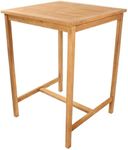 Sunnydaze 2-Person Solid Teak Wood Square Patio Bar Table - for Indoor or Outdoor Use - 31" Square x 43.5" H