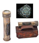 Royalmart Handmade Brass Kaleidoscope with Leather Box - Vintage Look - Antique Finish - Kaleidoscope for Kids Friends Family Children - 3D Mirror Lens (Antique Finish)