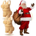 Zoooyawn 2 Pcs Fat Suits Adults Halloween Old Lady Costume Santa Fat Belly Fake Butt Women Men Cosplay Dress (Regular Style)