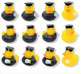 Cool Holiday Rubber Ducks (2") Standard Size. (12 Pack) Cute Duck Bath Tub Pool Toys. (Graduation Rubber Ducks)