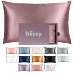 Blissy Silk Pillowcase - 100% Pure Mulberry Silk - 22 Momme 6A High-Grade Fibers - Silk Pillow Cover for Hair & Skin - Regular, Queen & King with Hidden Zipper (Queen, Plum)