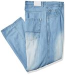 Southpole Men's Mid Rise Stretchable Straight Relaxed Fit Cross Hatch Denim Pants Jeans, Light Sand Blue (New), 44