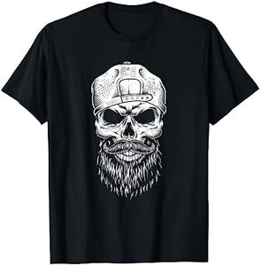 Grungy Hipster Tête de mort barbu – Cadeau hipster T-Shirt