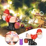 Christmas Funny Bubble Blowing Santa,Bubble Blowing Santa Butt,Bubble Maker Toy,Automatic Fart Bubble Blower,Electric Blowing Bubble Toy With Light And Music (red)