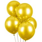 Metallic Gold Balloons 50 Pack 12 inch Chrome Gold Party Balloons pack Strong Thicken Latex Gold Balloons for Happy Birthday Party Graduation New Year Baby Shower Events Decorations