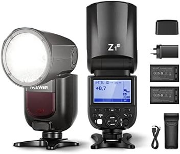 NEEWER Z1-N TTL Round Head Speedlite Flash Kit for Nikon Camera, 76Ws 2.4G 1/8000s HSS Speedlight with Modeling Lamp, Two 2600mAh Lithium Battery and USB Charger, 480 Full Power Shots, 1.5s Recycling