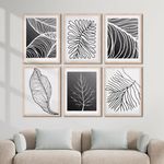 NoWorries Minimal Wall Decor Paintings for living room/Frames for Home Decor - Modern art wall framed poster for Home and Office (Pattern-Minimal art) ("Multicolor" Framed) Set of 6 (10x13inches, ART-9)