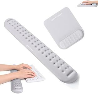 Univo Colors Ergonomic Mouse Pad&Keyboard Pad Wrist Rest,Large Mousepad Pain Relief with Comfortable Memory Foam Padding,Nonslip Rubber Soft Gel for Office&Home&PC Laptop Mac Gaming,Gray