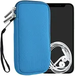 kwmobile Neoprene Phone Pouch Size XL - 6.7/6.8" - Universal Cell Sleeve Mobile Bag with Zipper, Wrist Strap - Cornflower Blue