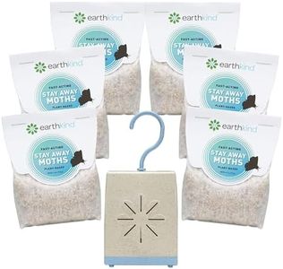 EarthKind Stay Away Moths - Moth Deterrent for Closet, Pantry & More - DIY Pest Control Pouches for Moths - with Cedarwood Oil & Geranium Oil - 6-Pack with Extended Release Pouch Pod