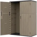 HOMSPARK 47 Cu.Ft Outdoor Storage Shed Weather Resistant, Multi Functional | Double-Wall Resin Storage Sheds & Outdoor Storage Box Waterproof for Backyard Garden Patio Lawn (Brown)