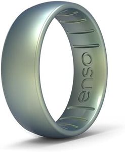 Enso Rings Classic Elements Silicone Ring Infused with Precious Elements – Wedding Engagement Band – 6.6mm Wide, 1.75mm Thick - Volcanic Ash – Size: 11