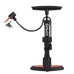 SNMIX Bike Pump with Gauge, Bicycle Floor Pump for All Bikes - Presta and Schrader Valves, High Pressure Inflatable Tyre Pump 160PSI/11Bar, Multi-purpose Air Pump for Football Balls with Needles