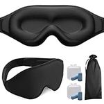 Puikos Eye Mask Sleeping Mask for Women Men Eye Covers for Sleeping Comfortable Adjustable Contoured Blackout Weighted Eyelash Extension Protector Sleep Mask Side Sleeper for Travel Yoga Nap (black)