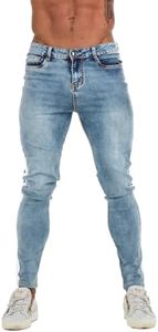 GINGTTO Mens Skinny Jeans Stretch Light Wash Blue Athletic Fit Jeans for Men 28