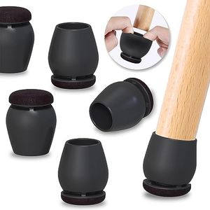 24 PCS Chair Leg Floor Protectors for Hardwood Floors, Felt Furniture Pads, Chair Leg Caps Covers, Bar Stool Floor Protectors for Chair, Chair Cups Sliders for Wood Floors (Fit 0.8"-1.1", Black)