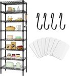 Forthcan 8-Tier Wire Shelving Unit, 8 Shelves Metal Shelving for Storage, Adjustable Heavy Duty Storage Shelves or Two 4-Tier Standing Shelf Units for Kitchen Pantry Organization, Black