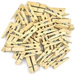 ecofynd 50 pcs Mini Natural Wood Pin for Photos, Wooden Small Photo Clips, Mini Close Pins for Pictures, Display Artwork, Little Baby Shower (CS3001)