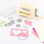 Mini Manual Die Cutting and Embossing Machine,for Arts&Crafts,Scrapbooking& Cardmaking,3" Opening,Crafting Projects Cutting Machine for Starter,Beige Metal Cutting Dies Machine with 4 Cutting Machine