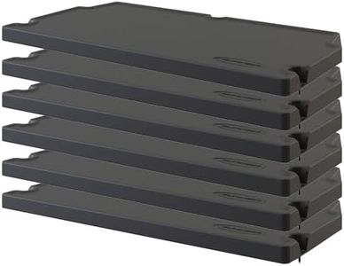 Suncast 6 Pack Vertical Shed Shelf Kit, Space Saving Shelving for Wall Mount Outdoor Storage Structures, 27.75" W x 14.5" D x 1.25" H, Black
