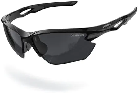 DEAFRAIN Sports Sunglasses Polarized for Men Women Cycling Running Fishing Driving Baseball Athletic Black Glasses UV400 Protection