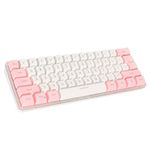 Bewinner 60% Wired Gaming Keyboard, RGB Backlit Mini Keyboard, Imitated Mechanical Technique Compact 61 Keys Keyboard for Gaming Typing (Pink White)