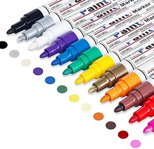 Oil Based Paint Pen, Permanent Paint Marker: Quick-Dry, Waterproof Paint Set of 12 for Rock Painting, Glass, Fabric, Ceramic, Wood, Metal, Mug, Plastic, Stone, Christmas Stencil Art Craft Supplies Kit