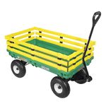 Farm Tuff 20-Inch X 38-Inch Plastic Deck Wagon with Yellow Racks