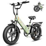 Jasion X-Hunter ST Foldable Electric Bike for Adults with 20'' Fat Tire,Up to 71 Miles Range Ebike,1400W Peak Motor,30+MPH E Bike,Full Suspension&Dual Hydraulic Disc Brakes Bicycles