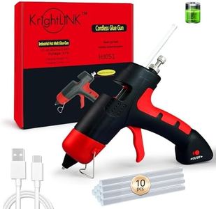 Krightlink Cordless Hot Glue Gun, Fast Preheating Hot Melt Glue Gun, Mini Glue Gun Kit with 10 Premium Glue Sticks, Rechargeable Wireless Glue Gun for Art, Crafts, Home Repaire (Red)