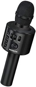 BONAOK Wireless Bluetooth Karaoke Microphone,3-in-1 Portable Handheld Karaoke Mic Speaker Machine Home Party Birthday for All Smartphones （Q37 Black）