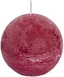 Spaas 6 Rustic Unscented Ball Candles 100 mm, ± 40 Hours, Cardinal Red