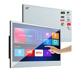 Soulaca 32 inches Smart Touchscreen Mirror LED TV for Bathroom Television Shower IP66 Integrated Bluetooth &WiFi