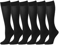 Women Trouser Socks (6-Pack) 700-8-BLACK6