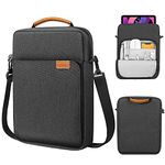 MoKo 9-11 Inch Tablet Sleeve Bag Handle Carrying Case with Shoulder Strap Fits iPad Pro 11 inch, iPad 10th 10.9,iPad 9/8/7th Generation 10.2,iPad Air 5/4th 10.9,iPad 9.7, Tab S8/S9 11", Black & Gray