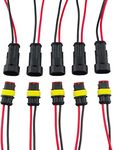 E-TING 5 Kit 2 Pin Way Car Waterproof Electrical Connector Pigtail Wire Plug Cable Socket AWG Gauge Car Truck Marine