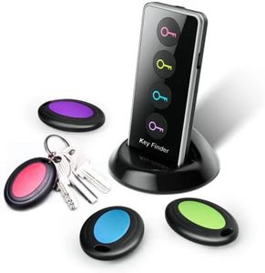 MYLAIM Key Finder Locator,Wireless Key Tracker,131ft Working Range Remote Finder,Tracker for Find Your Keys,Phones,Wallet,TV Remote Control,4 Receivers,No Phone or app Needed,Battery Included