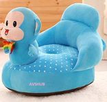 AVSHUB Baby Sofa Seat Chair Cute Baby Sofa Monkey Design Sofa Chair for Kid Baby Girl Boys Sitting Sofa Chair Baby Soft Cushion Sofa Seat Or Rocking Chair for Kids (Use for Baby 0 to 2 Years) (Blue)