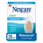 Nexcare Waterproof Clear Bandages, Dirtproof, Germproof, Ultra-thin and Comfortable, Highly Rated on Amazon, One Size, 20 Count