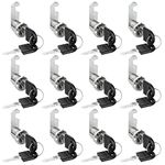 JMIATRY 12 Pack Security Cam Lock, 20mm Security Mailbox Locks with 24 Keys, Each Key is Different, Security Cabinet Lock for Drawer, Door, Wardrobe, Letter Box and Toolbox